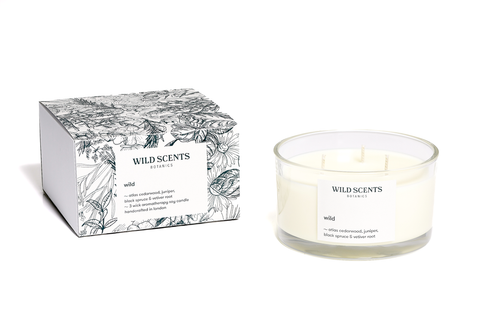 wild woodland ~ 3 wick scented candle handcrafted by Wild Scents